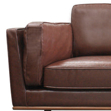 Load image into Gallery viewer, Single Seater Armchair Faux Leather Sofa Modern Lounge Accent Chair in Brown with Wooden Frame
