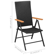 Load image into Gallery viewer, Stackable Garden Chairs 2 pcs Poly Rattan Black
