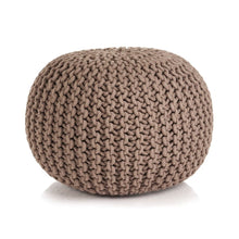 Load image into Gallery viewer, Hand-Knitted Pouffe Cotton 50x35 cm Brown
