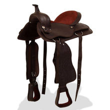 Load image into Gallery viewer, Western Saddle, Headstall&amp;Breast Collar Real Leather 17&quot; Brown
