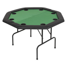 Load image into Gallery viewer, 8-Player Folding Poker Table 2 Fold Octagonal Green
