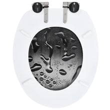 Load image into Gallery viewer, WC Toilet Seat with Soft Close Lid MDF Water Drop Design
