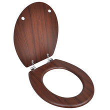 Load image into Gallery viewer, WC Toilet Seat MDF Lid Simple Design Brown
