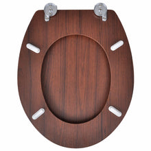 Load image into Gallery viewer, WC Toilet Seat MDF Lid Simple Design Brown
