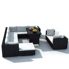 Load image into Gallery viewer, 10 Piece Garden Lounge Set with Cushions Poly Rattan Black
