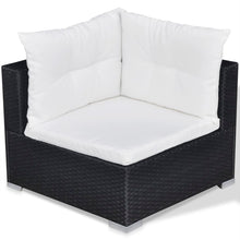 Load image into Gallery viewer, 10 Piece Garden Lounge Set with Cushions Poly Rattan Black
