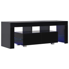Load image into Gallery viewer, TV Cabinet with LED Lights High Gloss Black 130x35x45 cm
