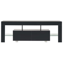 Load image into Gallery viewer, TV Cabinet with LED Lights High Gloss Black 130x35x45 cm
