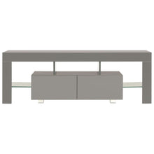 Load image into Gallery viewer, TV Cabinet with LED Lights High Gloss Grey 130x35x45 cm

