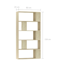 Load image into Gallery viewer, Book Cabinet/Room Divider Sonoma Oak 80x24x159 cm Chipboard
