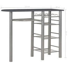 Load image into Gallery viewer, 3 Piece Bar Set with Shelves Wood and Steel Black
