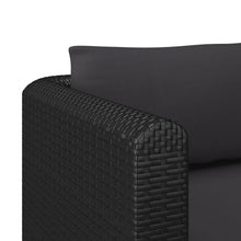 Load image into Gallery viewer, 2 Piece Garden Sofa Set with Cushions Poly Rattan Black
