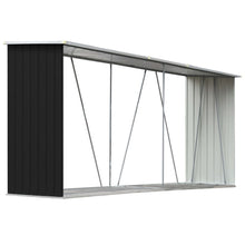 Load image into Gallery viewer, Garden Log Storage Shed Galvanised Steel 330x84x152 cm Anthracite

