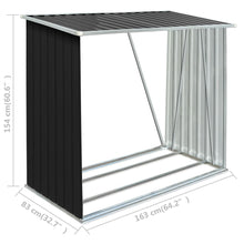 Load image into Gallery viewer, Garden Log Storage Shed Galvanised Steel 163x83x154 cm Anthracite
