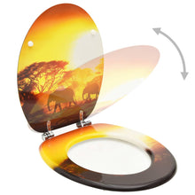 Load image into Gallery viewer, WC Toilet Seat with Lid MDF Savanne Design
