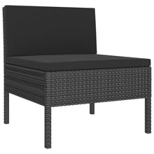 Load image into Gallery viewer, 2 Piece Garden Lounge Set with Cushions Poly Rattan Black
