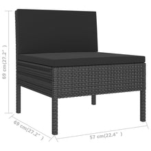 Load image into Gallery viewer, 2 Piece Garden Lounge Set with Cushions Poly Rattan Black
