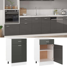 Load image into Gallery viewer, Drawer Bottom Cabinet High Gloss Grey 50x46x81.5 cm Chipboard
