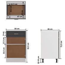 Load image into Gallery viewer, Drawer Bottom Cabinet High Gloss Grey 50x46x81.5 cm Chipboard
