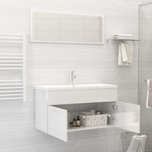 Load image into Gallery viewer, 2 Piece Bathroom Furniture Set High Gloss White Chipboard
