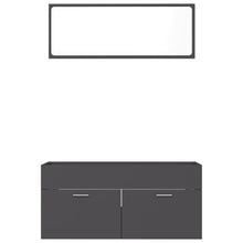 Load image into Gallery viewer, 2 Piece Bathroom Furniture Set Grey Chipboard
