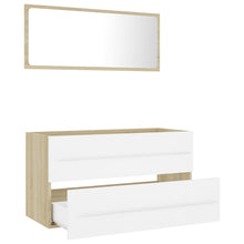 Load image into Gallery viewer, 2 Piece Bathroom Furniture Set White and Sonoma Oak Chipboard
