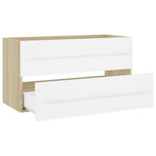 Load image into Gallery viewer, 2 Piece Bathroom Furniture Set White and Sonoma Oak Chipboard
