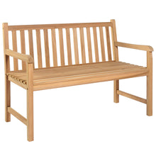 Load image into Gallery viewer, Garden Bench with Blue Cushion 120 cm Solid Teak Wood
