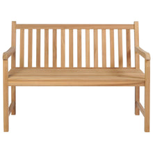 Load image into Gallery viewer, Garden Bench with Blue Cushion 120 cm Solid Teak Wood
