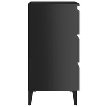 Load image into Gallery viewer, Bed Cabinet with Metal Legs 2 pcs High Gloss Black 40x35x69 cm
