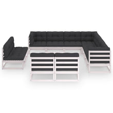 Load image into Gallery viewer, 12 Piece Garden Lounge Set with Cushions White Solid Pinewood
