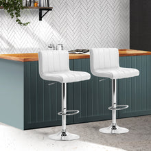 Load image into Gallery viewer, Set of 2 Line Style PU Leather Bar Stools - White

