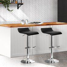 Load image into Gallery viewer, Set of 2 PU Leather Wave Style Bar Stools - Black
