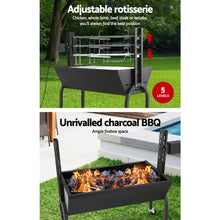 Load image into Gallery viewer, Grillz Electric Rotisserie BBQ Charcoal Smoker Grill Spit Roaster Outdoor Burner
