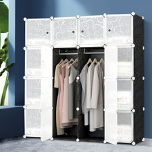 Load image into Gallery viewer, 16 Cube Portable Storage Cabinet Wardrobe - Black &amp; White
