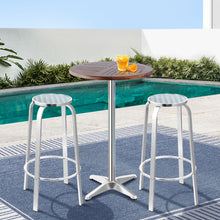 Load image into Gallery viewer, Gardeon Outdoor Bistro Set Bar Table Stools Adjustable Aluminium Cafe 3PC Square
