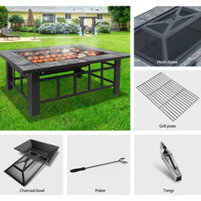 Load image into Gallery viewer, Fire Pit BBQ Grill Table Outdoor Garden Patio Camping Wood Charcoal Fireplace
