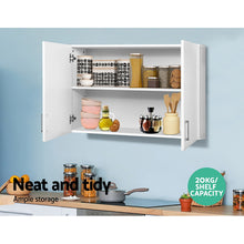 Load image into Gallery viewer, Cefito Wall Cabinet Storage Bathroom Kitchen Bedroom Cupboard Organiser White
