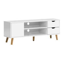 Load image into Gallery viewer, TV Cabinet Entertainment Unit Stand Wooden Scandinavian 120cm White
