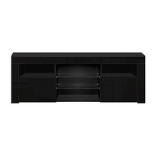 Load image into Gallery viewer, 145cm RGB LED TV Cabinet Entertainment Unit Stand Gloss Furniture Black
