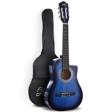 Load image into Gallery viewer, Alpha 34&quot; Inch Guitar Classical Acoustic Cutaway Wooden Ideal Kids Gift Children 1/2 Size Blue
