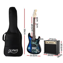 Load image into Gallery viewer, Alpha Electric Guitar And AMP Music String Instrument Rock Blue Carry Bag Steel String
