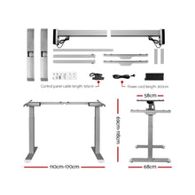 Load image into Gallery viewer, Electric Motorised Height Adjustable Standing Desk - Grey Frame with 160cm White Top
