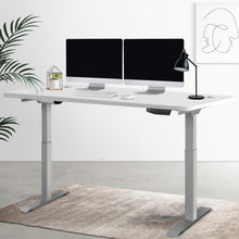 Load image into Gallery viewer, Electric Motorised Height Adjustable Standing Desk - Grey Frame with 160cm White Top
