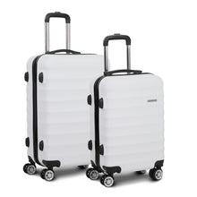 Load image into Gallery viewer, Wanderlite 2pcs Luggage Trolley Set Travel Suitcase TSA Hard Case White
