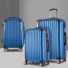 Load image into Gallery viewer, Wanderlite 3pc Luggage Sets Suitcases Set Travel Hard Case Lightweight Blue
