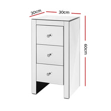 Load image into Gallery viewer, Mirrored Bedside table Drawers Furniture Mirror Glass Quenn Silver
