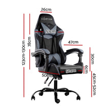 Load image into Gallery viewer, Office Chair Gaming Chair Computer Chairs Recliner PU Leather Seat Armrest Black Grey
