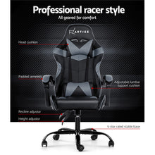 Load image into Gallery viewer, Office Chair Gaming Chair Computer Chairs Recliner PU Leather Seat Armrest Black Grey
