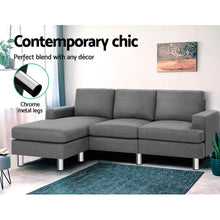 Load image into Gallery viewer, Sofa Lounge Set Couch Futon Corner Chaise Fabric 3 Seater Suite Grey
